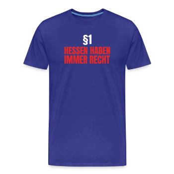 Hessen Haben Immer Recht – rotes Layout - Männer Premium Bio T-Shirt - Königsblau - Vorne - Damien (186cm)