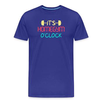 Fitness Fanatics Homegym O’Clock Calisthenics Gym - T-shirt bio Premium Homme - bleu roi - Devant - Damien (186cm)
