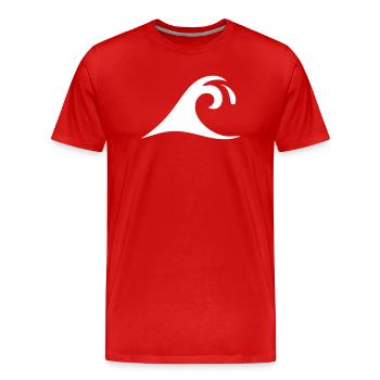 Ondes vagues - T-shirt bio Premium Homme - rouge - Devant - Damien (186cm)