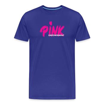 PINK Empowerment / pink ribbon - Men's Premium Organic T-Shirt - royal blue - Front - Damien (186cm)