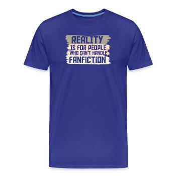 Conception de mashup de réalité et de fanfiction - T-shirt bio Premium Homme - bleu roi - Devant - Damien (186cm)