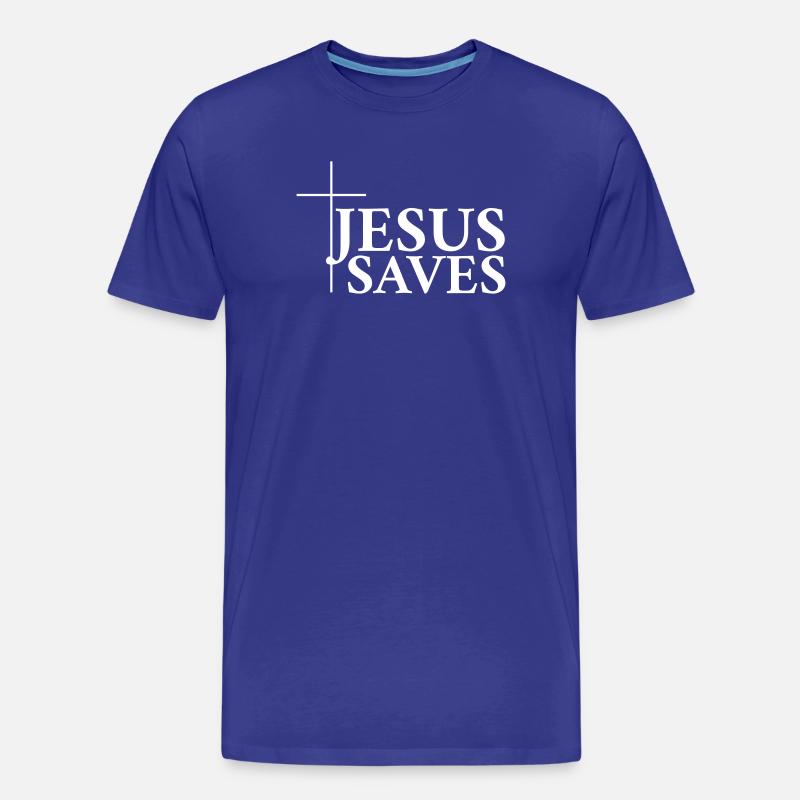 Jesus Rettet - Männer Premium Bio T-Shirt - Königsblau