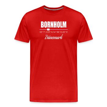 Bornholm - Männer Premium Bio T-Shirt - Rot - Vorne - Damien (186cm)