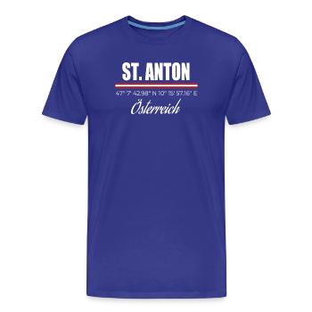 Saint-Anton - T-shirt bio Premium Homme - bleu roi - Devant - Damien (186cm)
