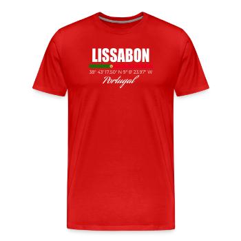 Lissabon - Männer Premium Bio T-Shirt - Rot - Vorne - Damien (186cm)