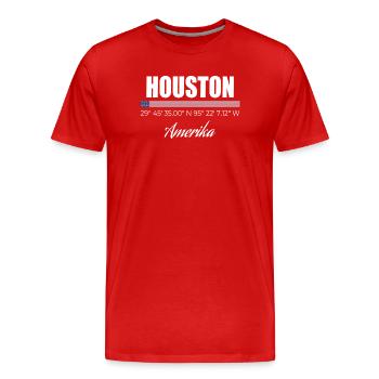 Houston - Männer Premium Bio T-Shirt - Rot - Vorne - Damien (186cm)