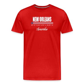 New Orleans - Männer Premium Bio T-Shirt - Rot - Vorne - Damien (186cm)