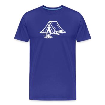 Zelt Lagerfeuer - Männer Premium Bio T-Shirt - Königsblau - Vorne - Damien (186cm)