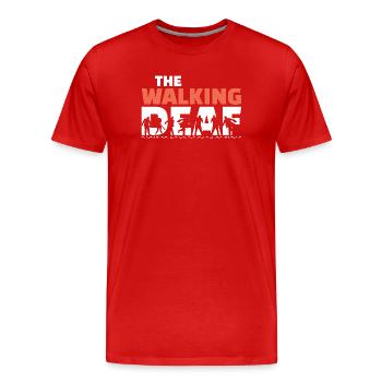 The Walking Deaf Funny Hearing Impairment Art - Männer Premium Bio T-Shirt - Rot - Vorne - Damien (186cm)