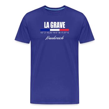 La Grave - Men's Premium Organic T-Shirt - royal blue - Front - Damien (186cm)
