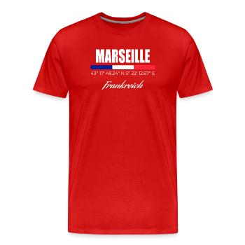 Marseille - Männer Premium Bio T-Shirt - Rot - Vorne - Damien (186cm)