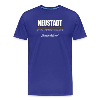 Neustadt - Männer Premium Bio T-Shirt - Königsblau - Vorne - Damien (186cm)
