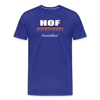 Hof - Männer Premium Bio T-Shirt - Königsblau - Vorne - Damien (186cm)