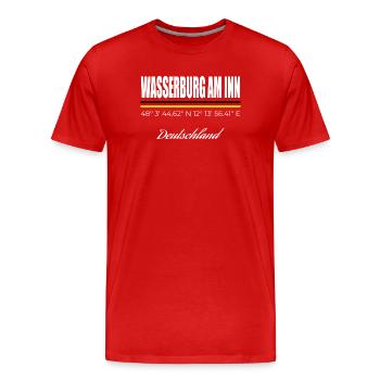 Wasserburg am Inn - Männer Premium Bio T-Shirt - Rot - Vorne - Damien (186cm)