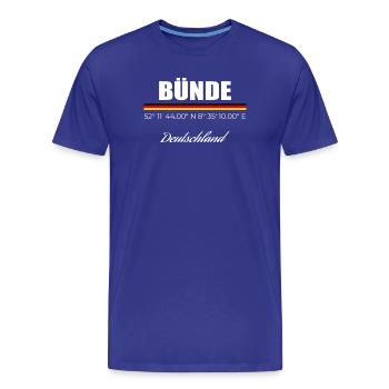 Bünde - Männer Premium Bio T-Shirt - Königsblau - Vorne - Damien (186cm)