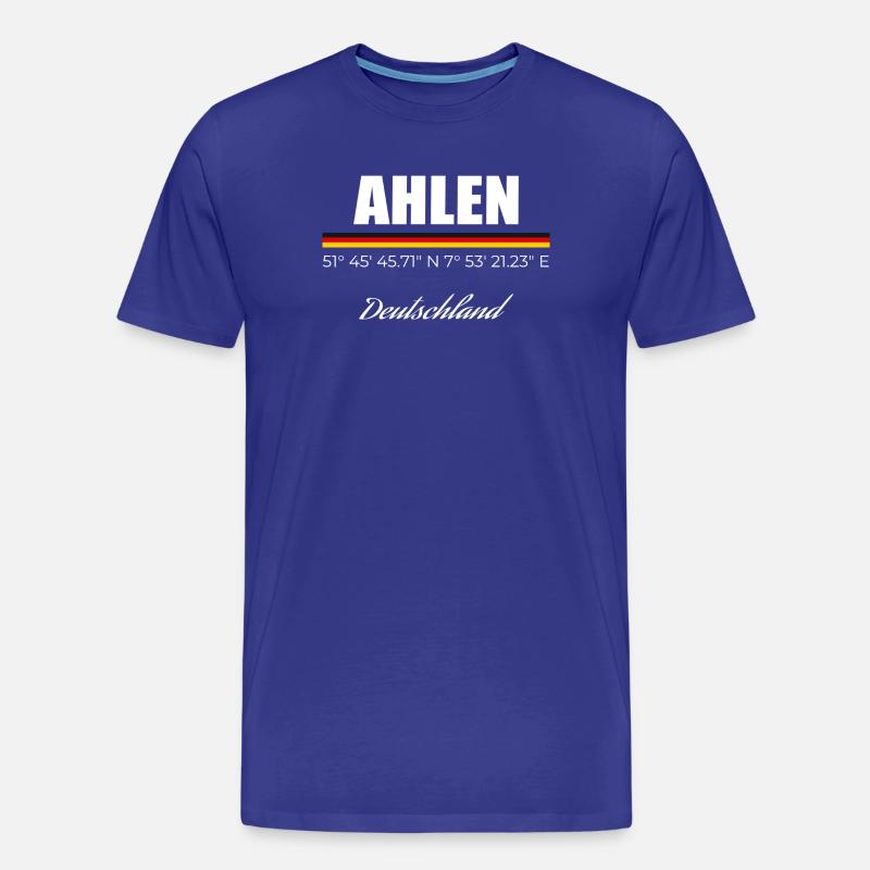 Ahlen - Männer Premium Bio T-Shirt - Königsblau