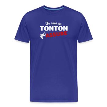 Je suis un tonton qui assure - T-shirt bio Premium Homme - bleu roi - Devant - Damien (186cm)