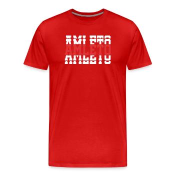 T-Shirt Amleto T-Shirt Geschenkidee gestapelter Text - Männer Premium Bio T-Shirt - Rot - Vorne - Damien (186cm)
