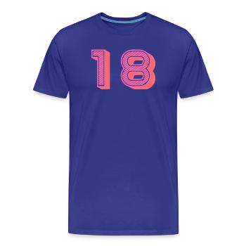 18. 18 ANS. 18e ANNIVERSAIRE. ANNIVERSAIRE 18 ANS. - T-shirt bio Premium Homme - bleu roi - Devant - Damien (186cm)