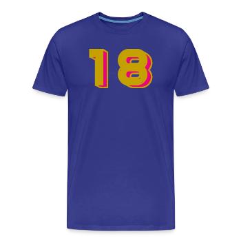18. 18 ANS. 18e ANNIVERSAIRE. ANNIVERSAIRE 18 ANS. - T-shirt bio Premium Homme - bleu roi - Devant - Damien (186cm)