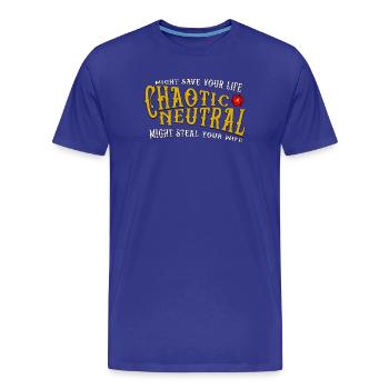 Neutre chaotique - T-shirt bio Premium Homme - bleu roi - Devant - Damien (186cm)