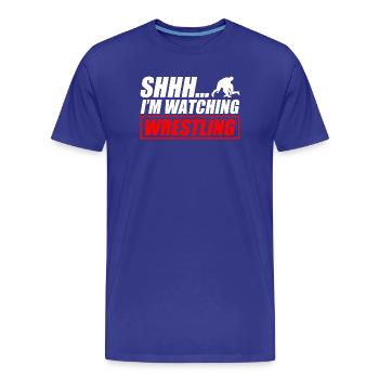Je regarde catching wrestling drôle, catcheur - T-shirt bio Premium Homme - bleu roi - Devant - Damien (186cm)