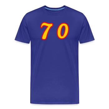 70. 70 ANS. 70e ANNIVERSAIRE. ANNIVERSAIRE 70 ANS. - T-shirt bio Premium Homme - bleu roi - Devant - Damien (186cm)