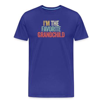 Je suis le petit-enfant préféré - T-shirt bio Premium Homme - bleu roi - Devant - Damien (186cm)
