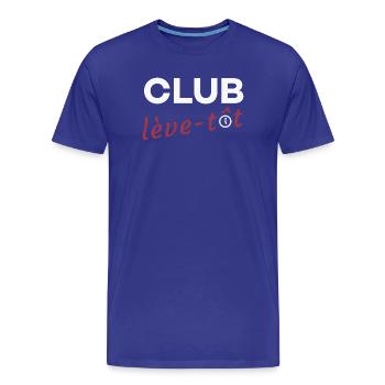 Club lève-tôt - T-shirt bio Premium Homme - bleu roi - Devant - Damien (186cm)