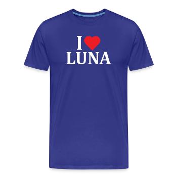 nom t-shirt J’aime Luna t-shirt idée cadeau - T-shirt bio Premium Homme - bleu roi - Devant - Damien (186cm)