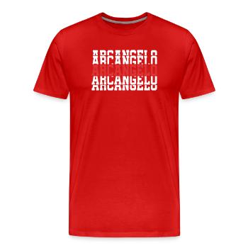 Archangel T-Shirt T-Shirt Gift Stacked Text - Men's Premium Organic T-Shirt - red - Front - Damien (186cm)
