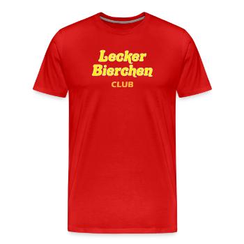 Lecker Bierchen Club Motiv - Männer Premium Bio T-Shirt - Rot - Vorne - Damien (186cm)