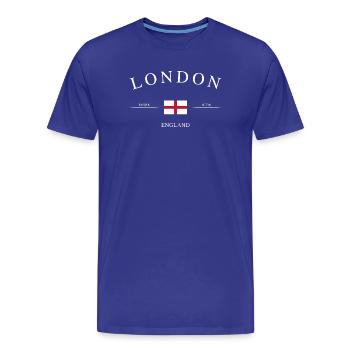 Londres, Angleterre – Souvenir et cadeau des Fêtes - T-shirt bio Premium Homme - bleu roi - Devant - Damien (186cm)
