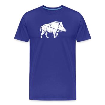 Wildschwein Mosaik Splitter Kunst Vektor - Männer Premium Bio T-Shirt - Königsblau - Vorne - Damien (186cm)