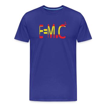 E=m.c² Mass and Energy in red and yellow - Men's Premium Organic T-Shirt - royal blue - Front - Damien (186cm)