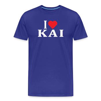 t-shirt name I love Kai t-shirt gift idea - Men's Premium Organic T-Shirt - royal blue - Front - Damien (186cm)