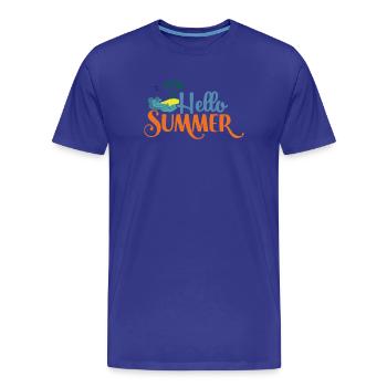 Bonjour Summmer - T-shirt bio Premium Homme - bleu roi - Devant - Damien (186cm)
