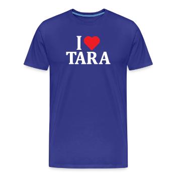 t-shirt J’aime Tara t-shirt idée cadeau - T-shirt bio Premium Homme - bleu roi - Devant - Damien (186cm)