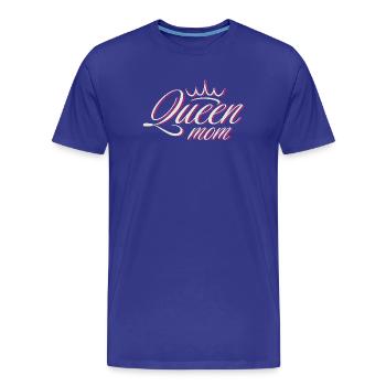 Krone Queen Mama T-Shirt Design - Männer Premium Bio T-Shirt - Königsblau - Vorne - Damien (186cm)