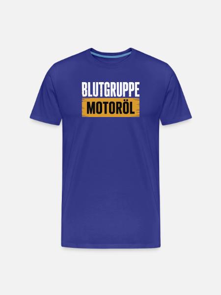 Blutgruppe Motoröl Schrauber Design - Männer Premium Bio T-Shirt - Königsblau