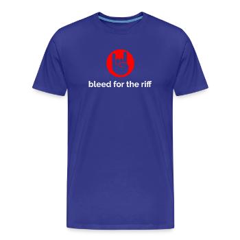 Bleed For The Riff red/white - Men's Premium Organic T-Shirt - royal blue - Front - Damien (186cm)