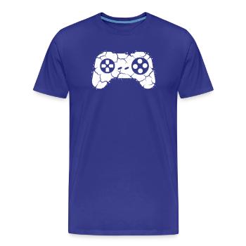 Craquement de manette : Arrête de rage - T-shirt bio Premium Homme - bleu roi - Devant - Damien (186cm)