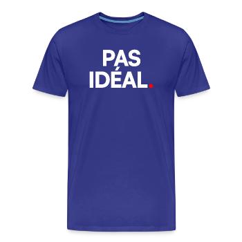 PAS IDÉAL. – Réaction Humour Minimaliste - T-shirt bio Premium Homme - bleu roi - Devant - Damien (186cm)