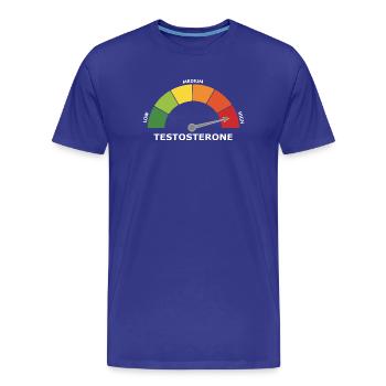 Entraînement de musculation à la testostérone Pumper de salle de sport Low Cortisol JGA - T-shirt bio Premium Homme - bleu roi - Devant - Damien (186cm)