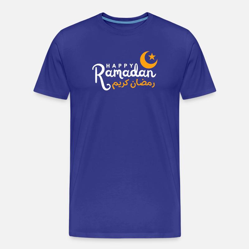 Ramadan Night Crescent Script - Men's Premium Organic T-Shirt - royal blue