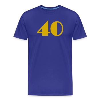 40. 40 ANS. 40e ANNIVERSAIRE. ANNIVERSAIRE 40 ANS. - T-shirt bio Premium Homme - bleu roi - Devant - Damien (186cm)