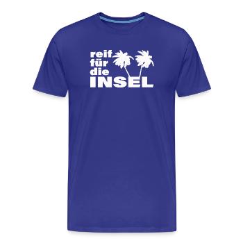 PRÊT POUR L’ÎLE - T-shirt bio Premium Homme - bleu roi - Devant - Damien (186cm)