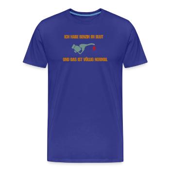 Benzin im Blut - Männer Premium Bio T-Shirt - Königsblau - Vorne - Damien (186cm)