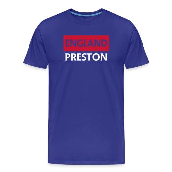 Conception du logo de Preston en Angleterre - T-shirt bio Premium Homme - bleu roi - Devant - Damien (186cm)