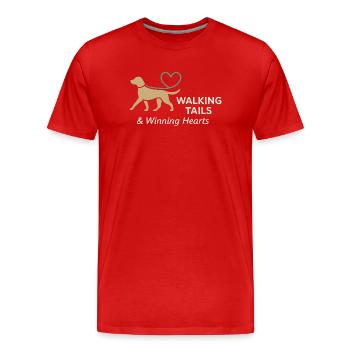 Dog sitter Service de garde d’animaux - T-shirt bio Premium Homme - rouge - Devant - Damien (186cm)